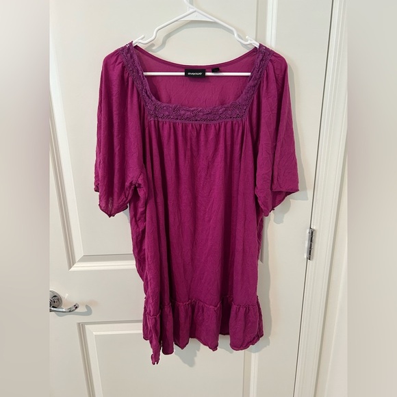 Lace Trim Purple Top - Picture 1 of 7